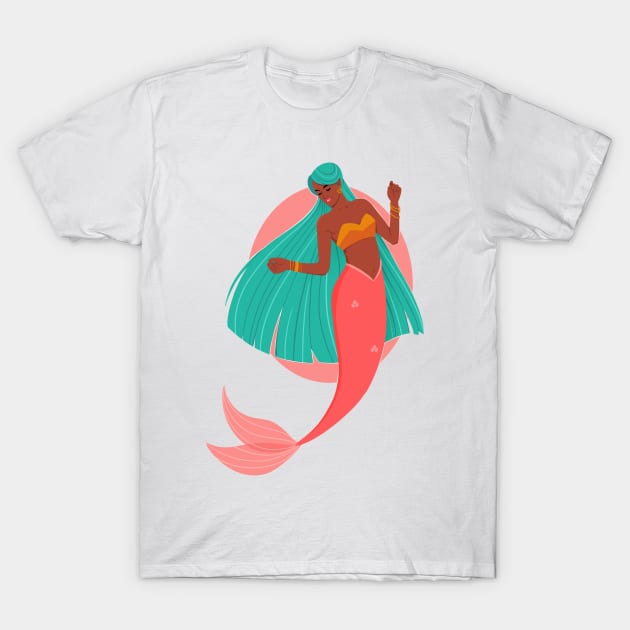 Indian Mermaid T-Shirt by Twkirky